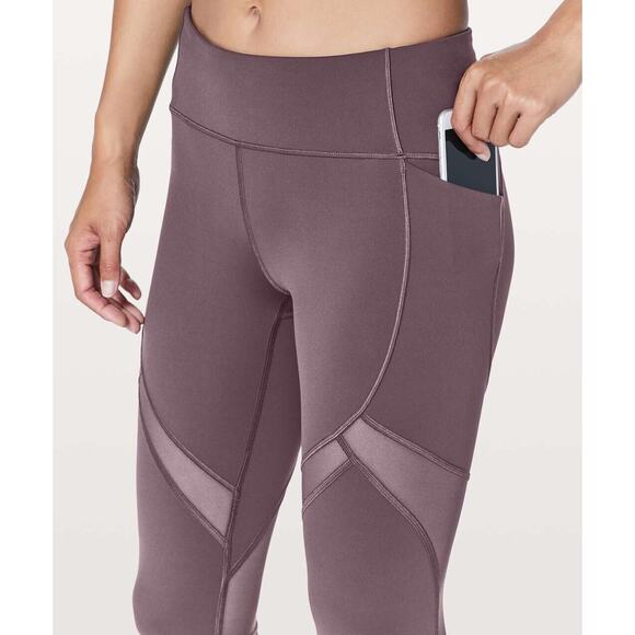 Lululemon On Pace Crop Leggings Nulux 21" Inseam W6AN8S Vintage Grape Purple 6 - Picture 12 of 12